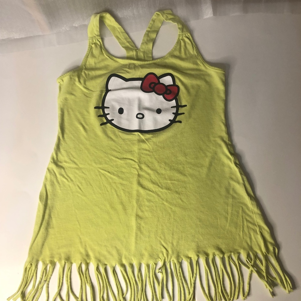 Hello Kitty fluorescent Color Vest with Fringed Fancy Design
